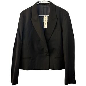 Alex Mill Sammy Blazer In Wool Blend Black Size L Office Preppy Classic Business